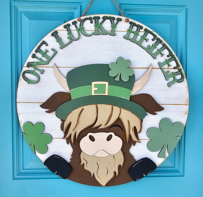 One Lucky Heifer Door Hanger-wholesale