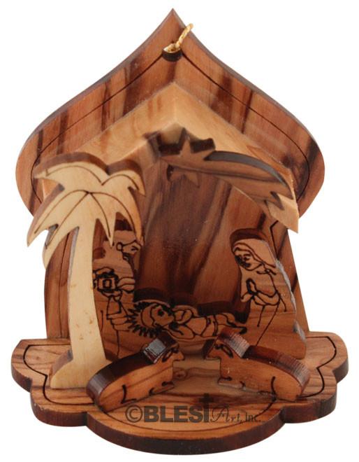 Ornament Laser carved, 3-D, Different Styles, Size: 3.1"/8 cm Height - Blest Art, Inc.