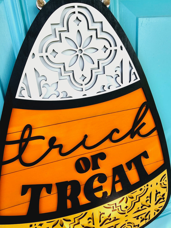 Ornate Candy Corn Door Hanger-wholesale