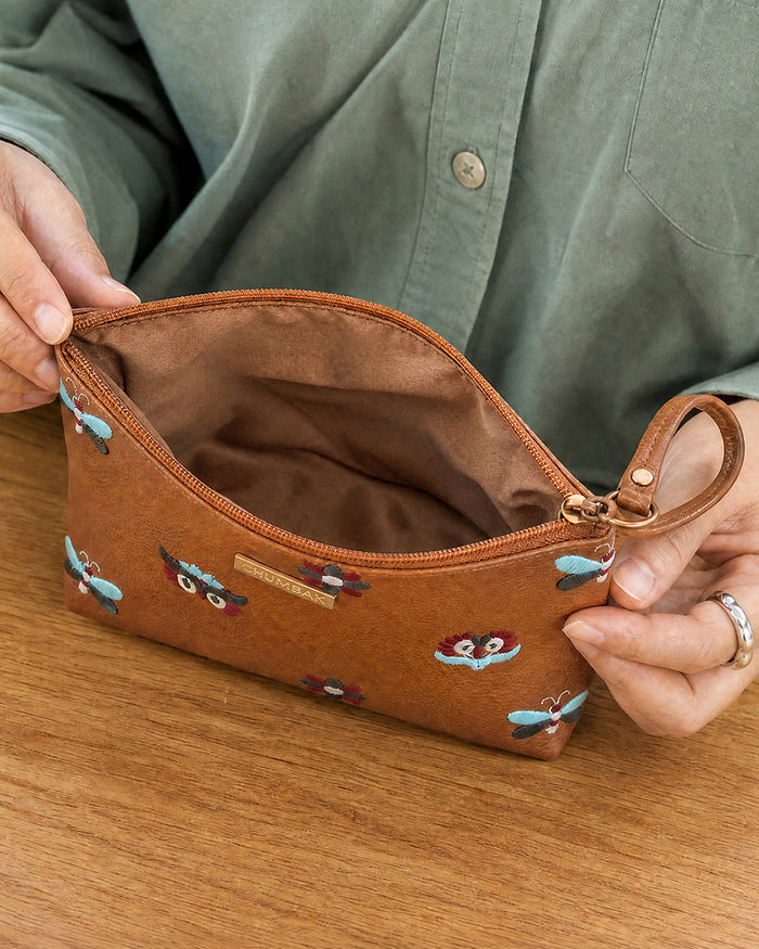 Owl Eyes Embroidered Pouch