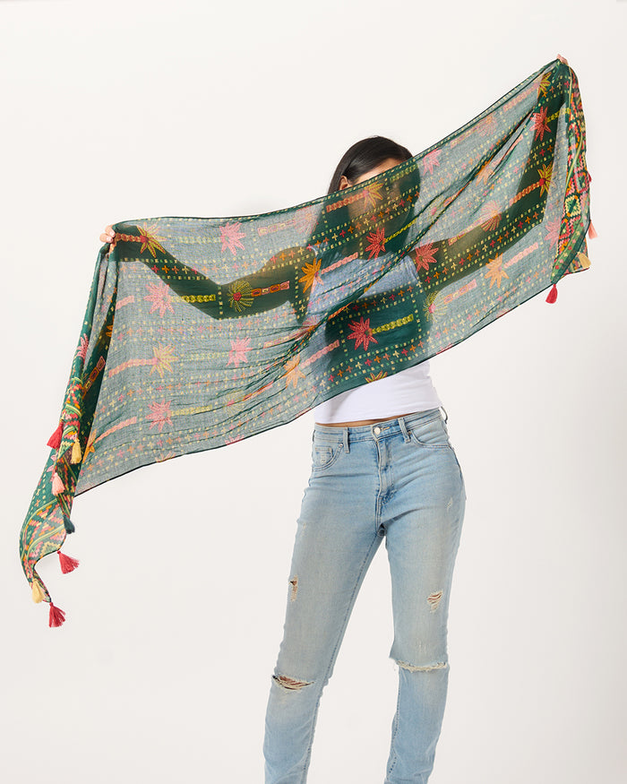 Palm Kilim Scarf | Digital Nomad