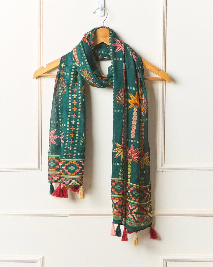 Palm Kilim Scarf | Digital Nomad