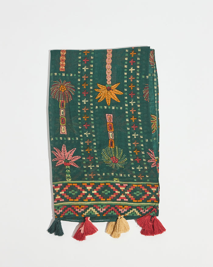 Palm Kilim Scarf | Digital Nomad