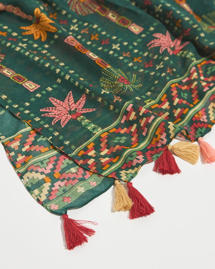 Palm Kilim Scarf | Digital Nomad