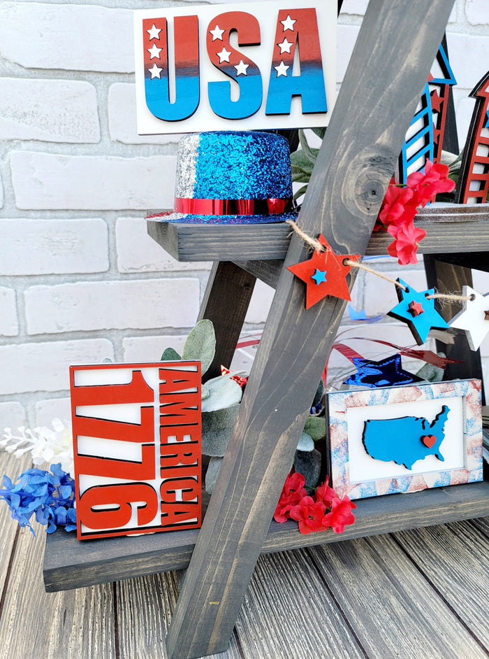 Patriotic/ 4th of July Tiered Tray Set- wholesale
