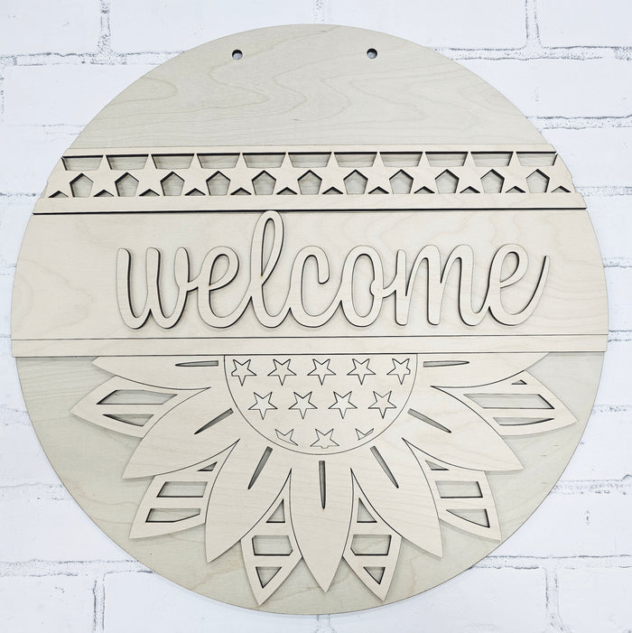 Patriotic Sunflower Door Hanger
