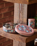 Chumbak Peach Floral Steel Spice Box