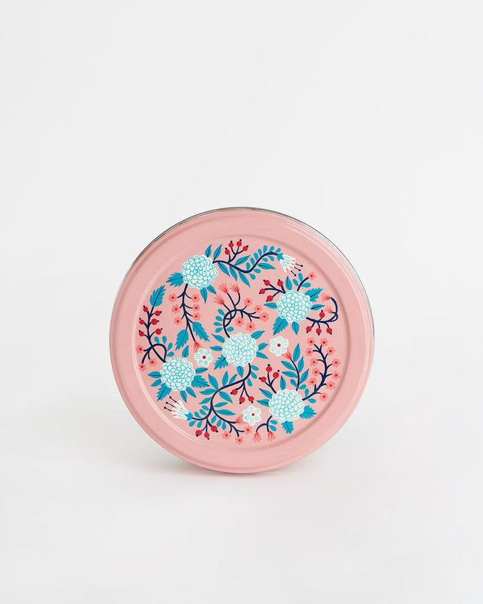 Chumbak Peach Floral Steel Spice Box