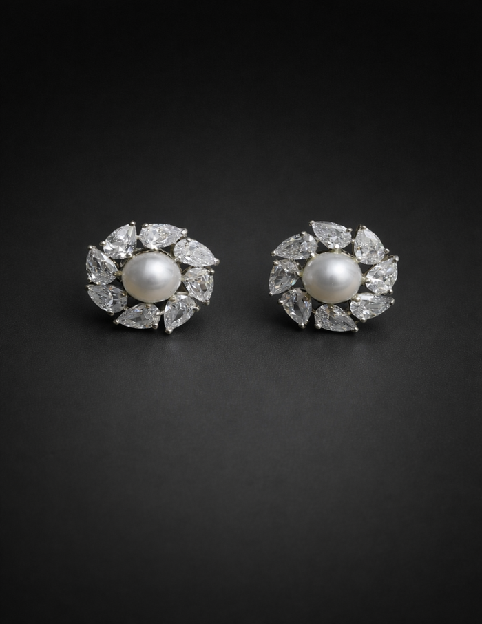 Pearl Radiance Crystal Studs