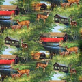 Pillowcase - Deer Covered Bridge Scenic Cotton