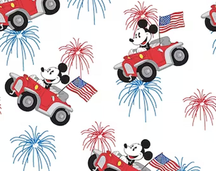 Pillowcase - Mickey Patriotic Car Cotton