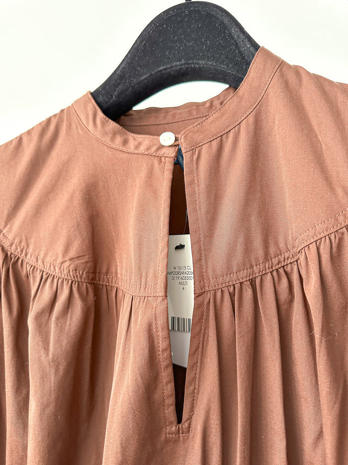 POLO RALPH LAUREN Brown Poplin Quiet Luxury Midi Dress