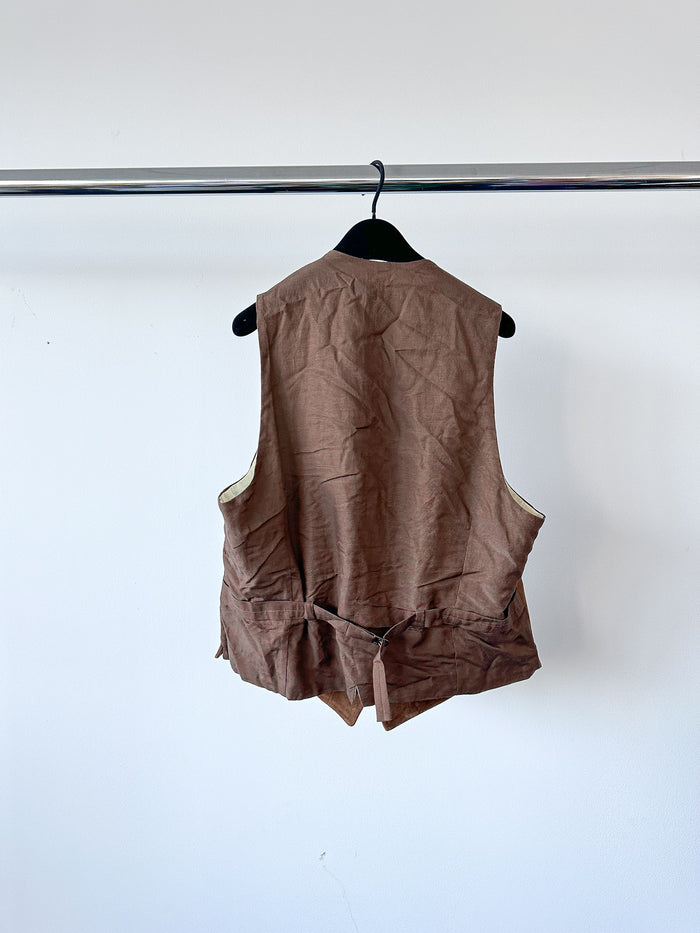POLO RALPH LAUREN Brown Suede Western Vest Jacket