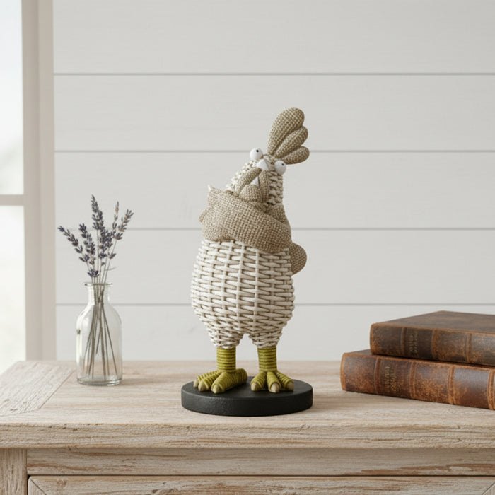 POLYRESIN LEGHORN CHOOK GIVING HUGS