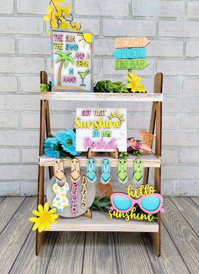 Pool/Summer Days Tiered Tray Set
