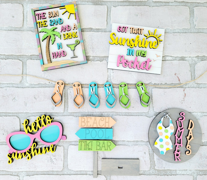 Pool/Summer Days Tiered Tray Set