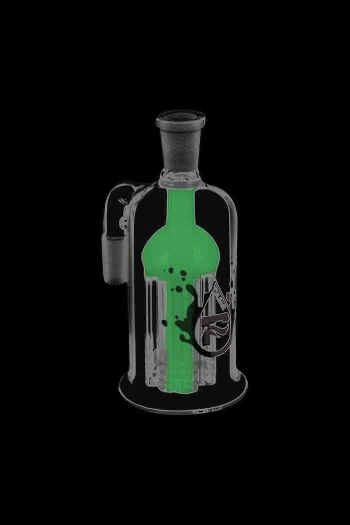 Front view of the Pulsar 8 Arm Ash Catcher, a clear glass piece with multiple arms extending from its base.