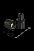 A close-up, angled view of the Pulsar APX VOLT Blackout Atomizer Tank, showing its black metallic construction and cylindrical shape.