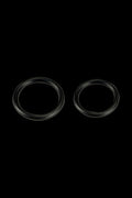 Overhead view of the Pulsar APX Volt Replacement O-Rings Kit - 2 Pack, showing two black rubber rings against a plain white background.