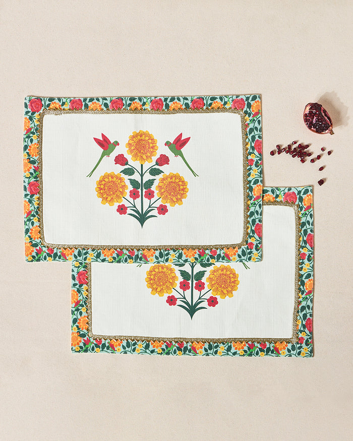 Rani Bagh Placemats, Set of 2 -  13"x19" | Palace Memoirs