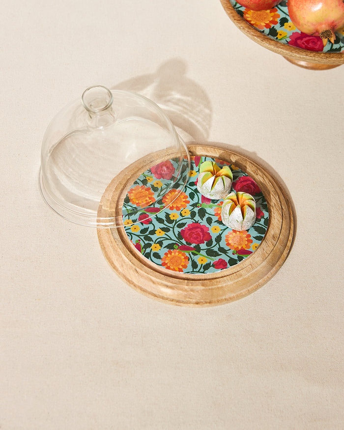 Rani Bagh Wooden Cake Cloche, 8"dia | Palace Memoirs