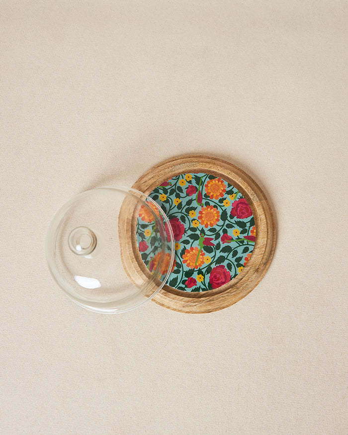 Rani Bagh Wooden Cake Cloche, 8"dia | Palace Memoirs