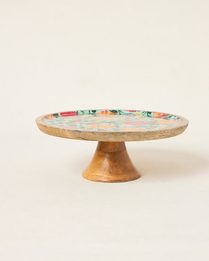 Rani Bagh Wooden Cake Stand , 10"dia | Palace Memoirs