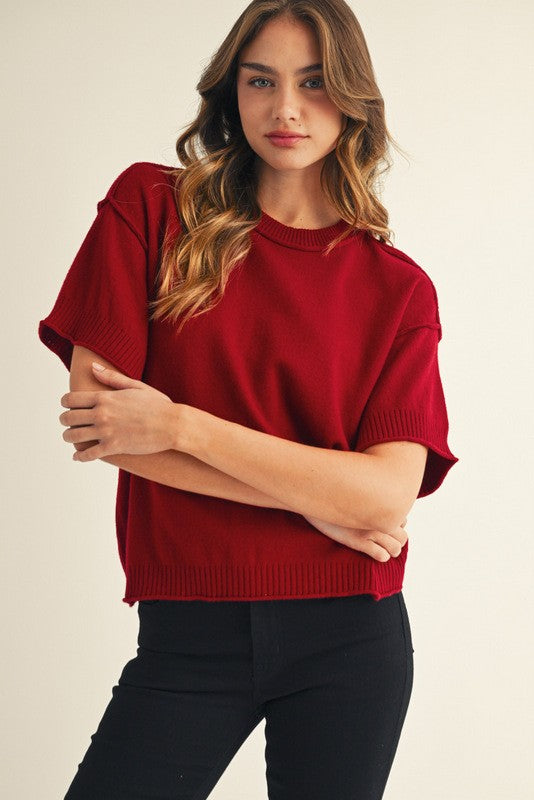 Raw Edge Comfy Sweater Top