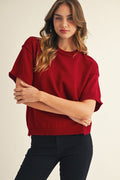 Raw Edge Comfy Sweater Top