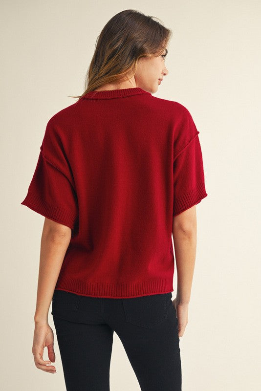 Raw Edge Comfy Sweater Top