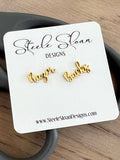 RazorBacks Gold Stud Earrings