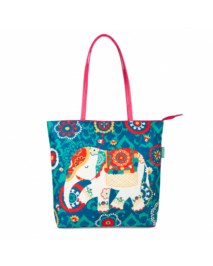 Regal Elephant Tote Bag - Teal