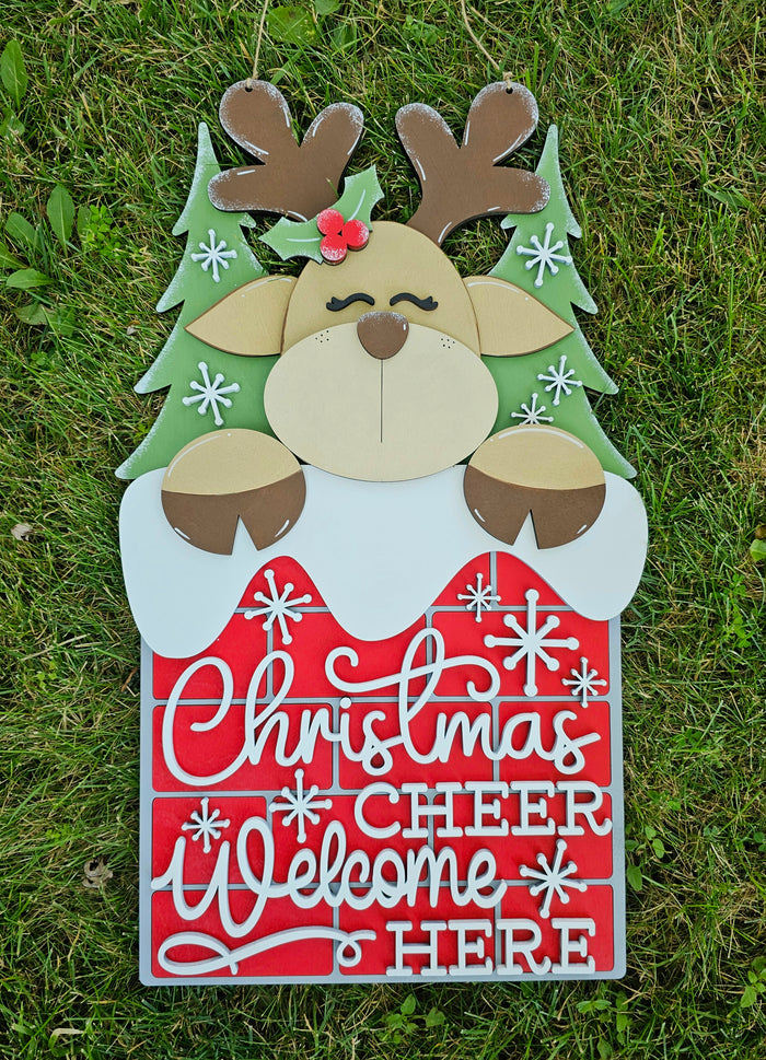 Reindeer Chimney Door Hanger-wholesale
