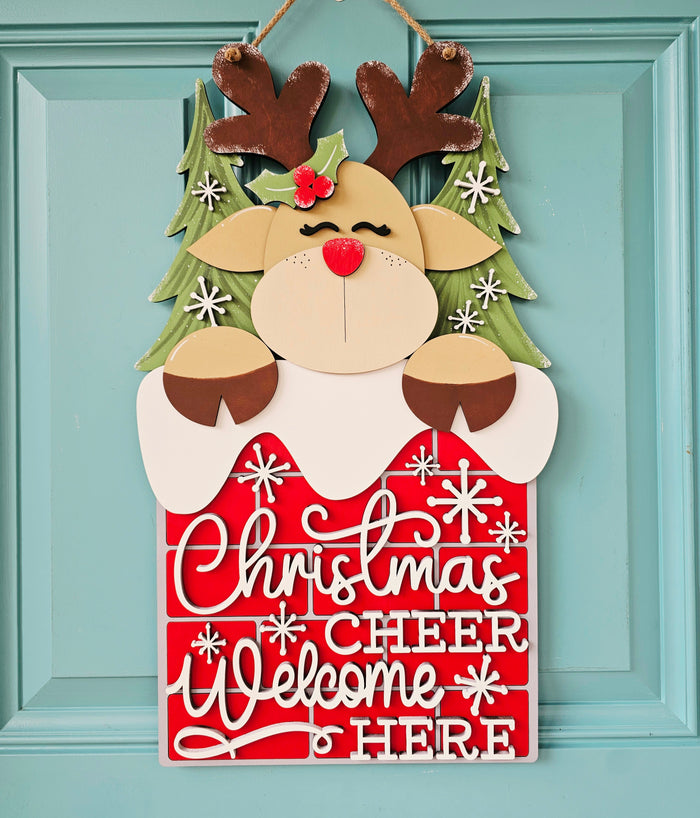 Reindeer Chimney Door Hanger