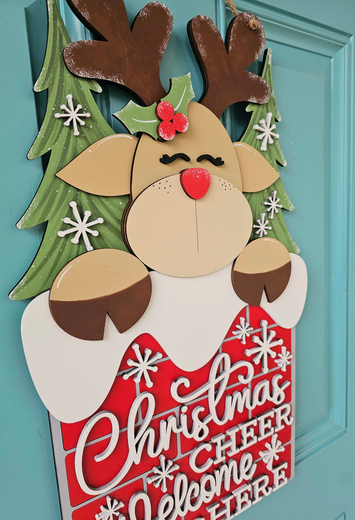 Reindeer Chimney Door Hanger