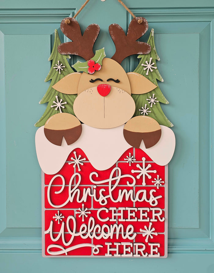 Reindeer Chimney Door Hanger
