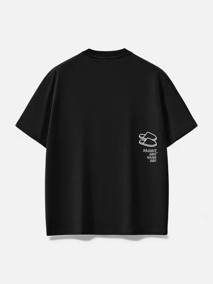 Remera Familyarg +Vagoart Slipper Supersized Negro