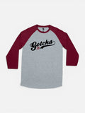 Remera Gotcha 3/4 Ranglan Baseball Gris Rojo