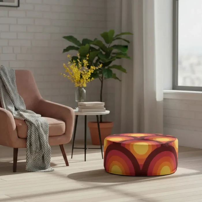 Retro 70s Inflatable Lounge Seat – Midcentury Modern Ottoman - pouf