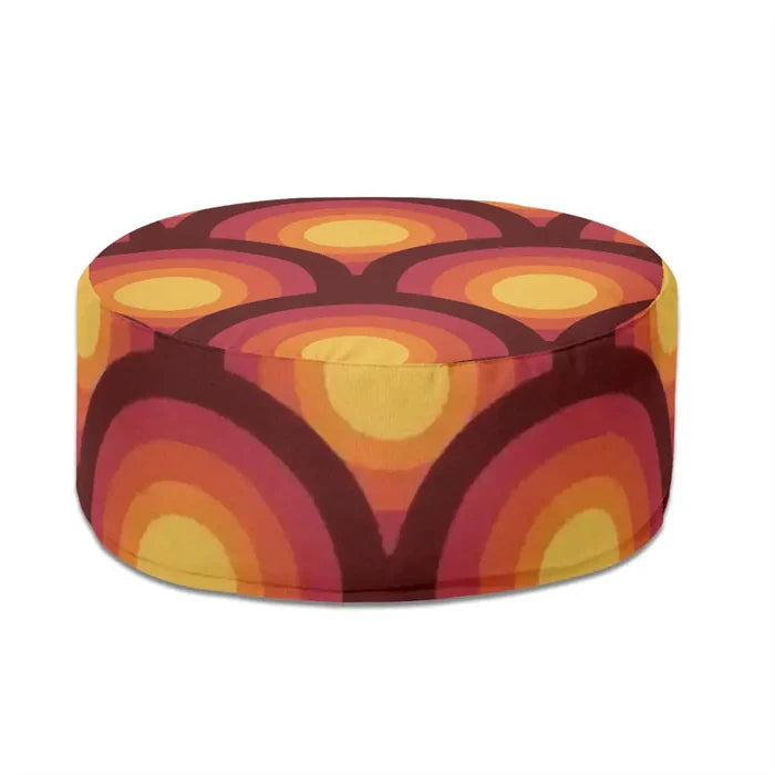 Retro 70s Inflatable Lounge Seat – Midcentury Modern Ottoman - pouf
