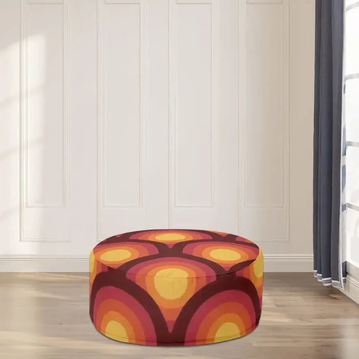 Retro 70s Inflatable Lounge Seat – Midcentury Modern Ottoman - pouf