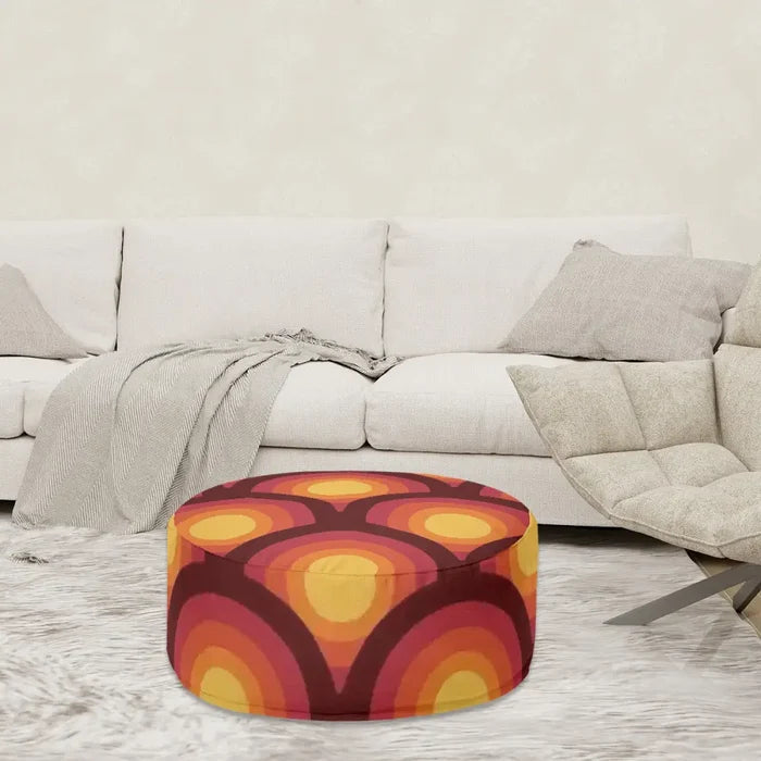 Retro 70s Inflatable Lounge Seat – Midcentury Modern Ottoman - pouf