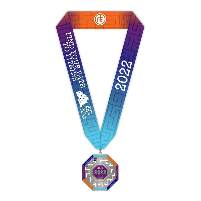 Run The Year 2022 Medal Only (No Registration!) Virtual Fitness Challenge Medals | Run The Edge