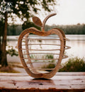 RUSTIC METAL APPLE FRUIT ART ORNAMENT