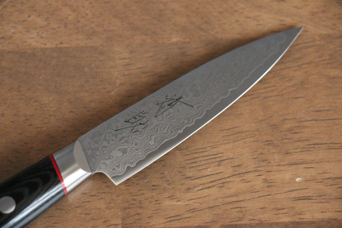 Seisuke Saiun VG10 Damascus Paring 90mm Black Micarta Handle - Seisuke Knife