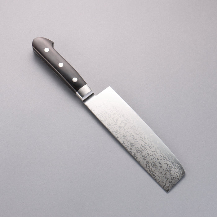 Seisuke VG10 8 Layer Damascus Migaki Nakiri 165mm Black Pakkawood Handle - Seisuke Knife