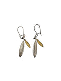 Silver and Gold Leaf Drop Earrings