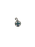 Silver Opal Jerusalem Cross Shield Pendant