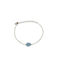 Silver Plated Blue Stone Evil Eye Bracelet