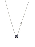 Silver Plated Cross & Evil Eye Necklace